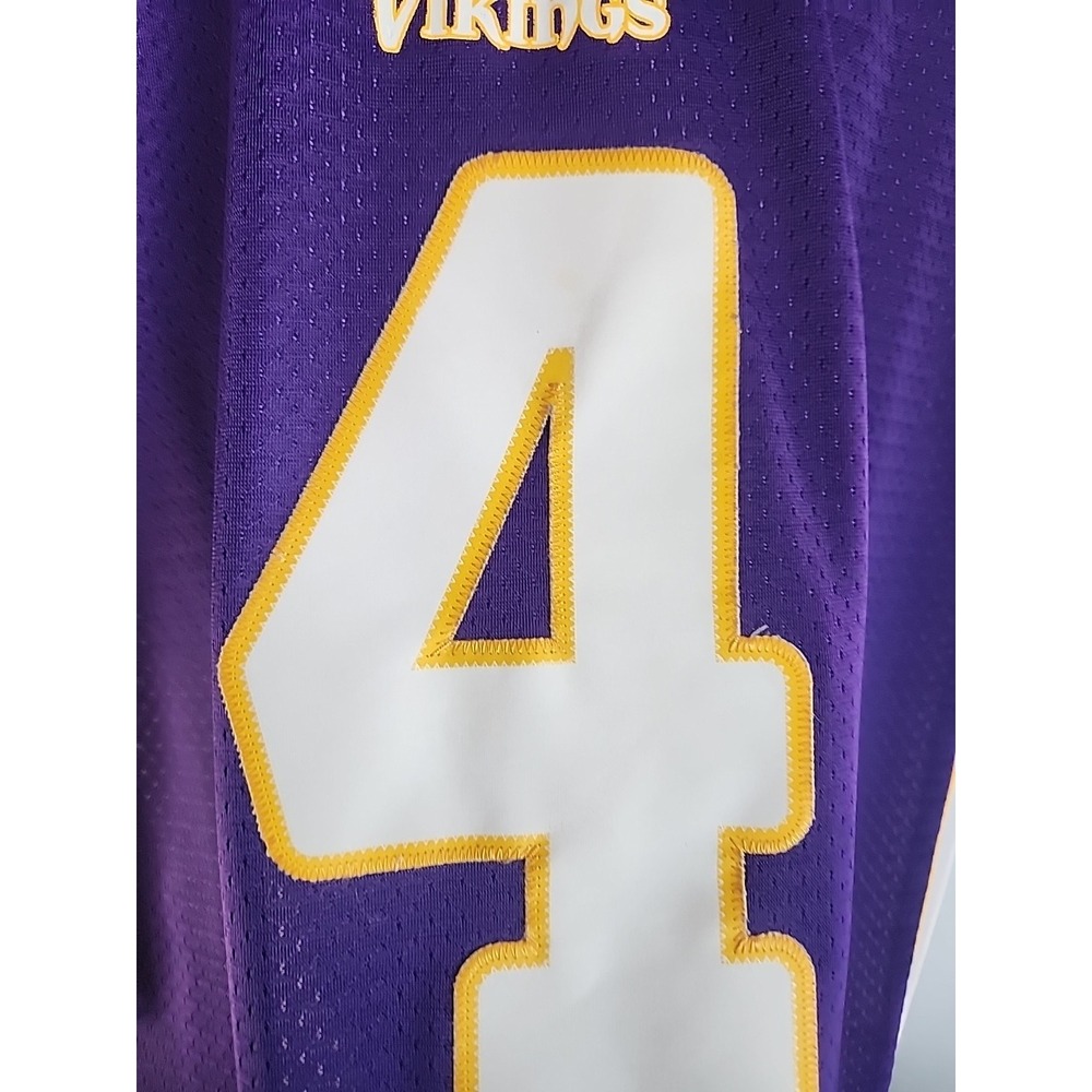 Reebok Brett Farve Minnesota Vikings Jersey #4 Purple Mens Large +2 Length - Picture 5 of 10
